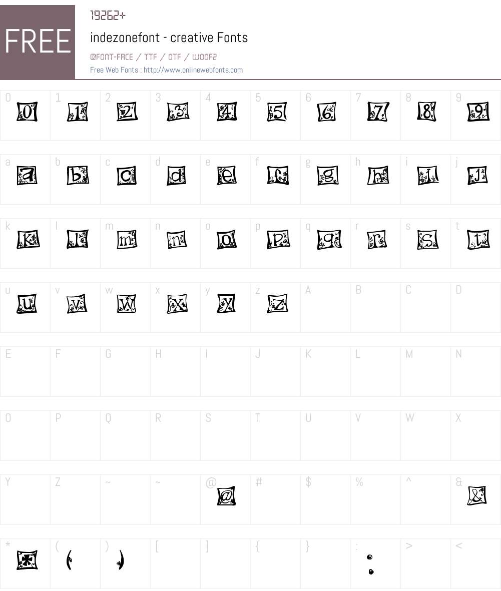 indezonefont - creative Font Screenshots
