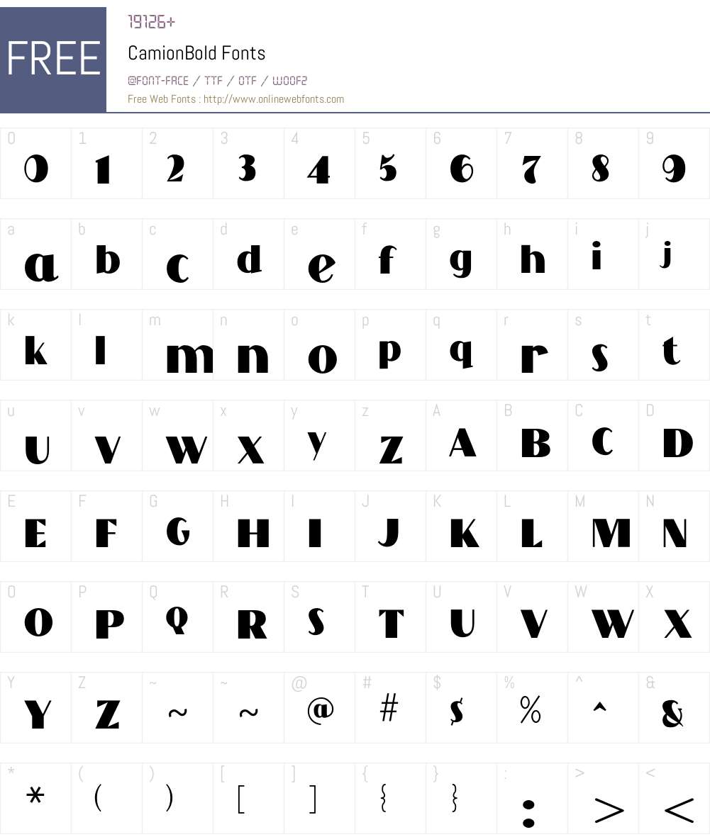 CamionBold Font Screenshots
