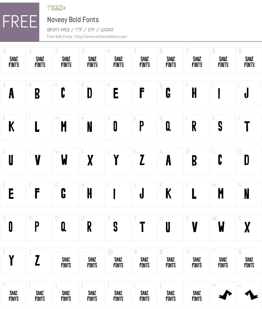 Noveey Font Screenshots