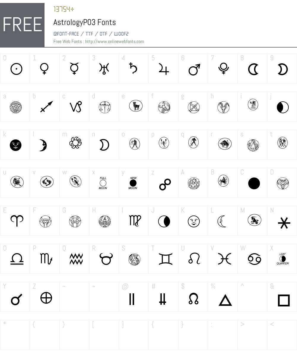 Astrology Font Screenshots