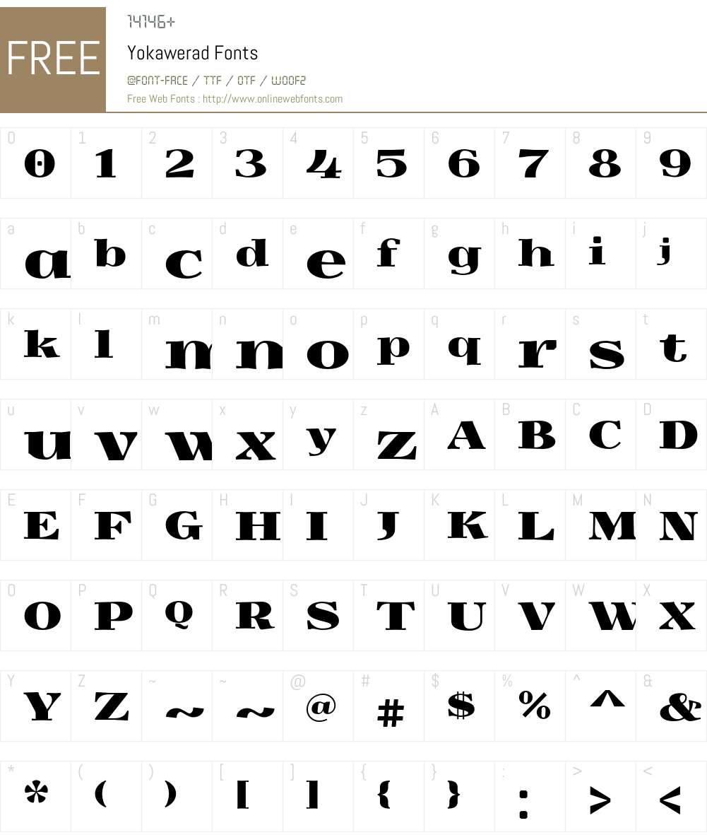 Yokawerad Font Screenshots