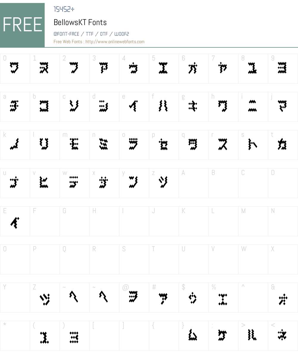 Bellows Font Screenshots