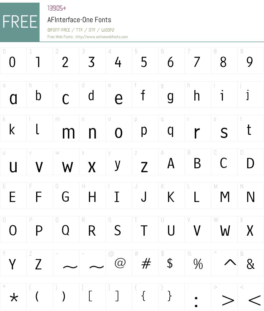 AFInterface Font Screenshots