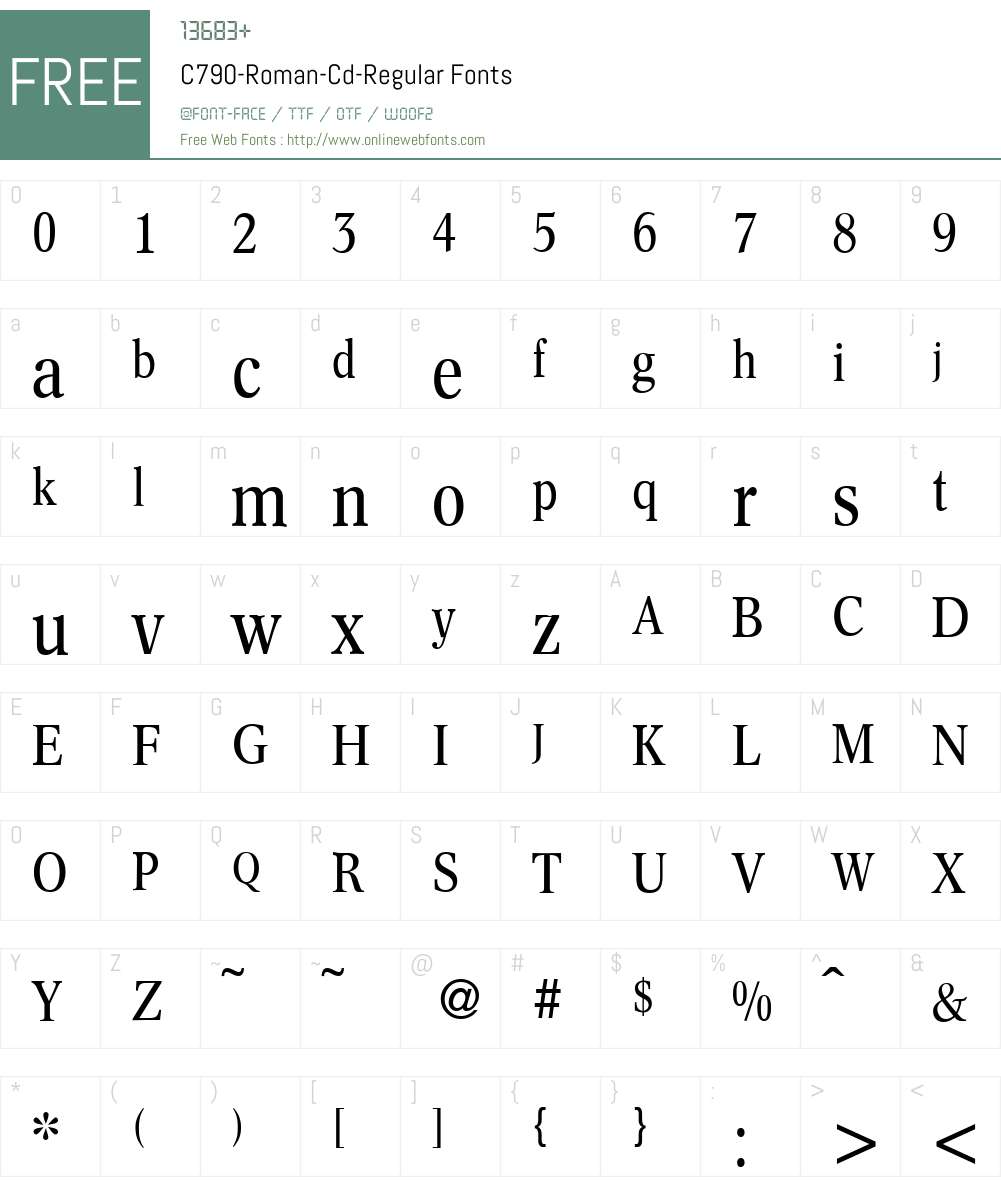 C790-Roman-Cd Font Screenshots