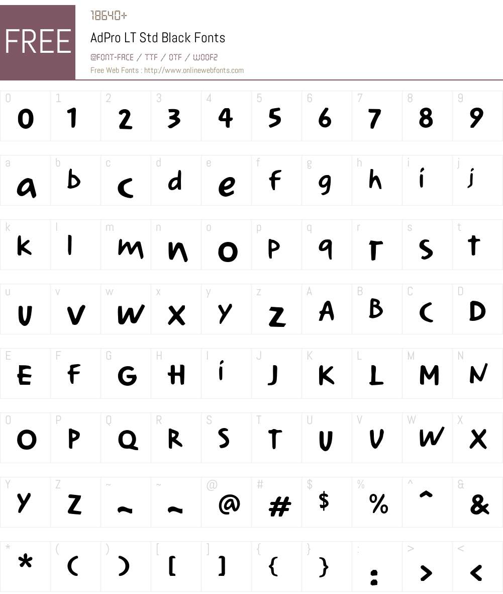 AdPro LT Std Font Screenshots
