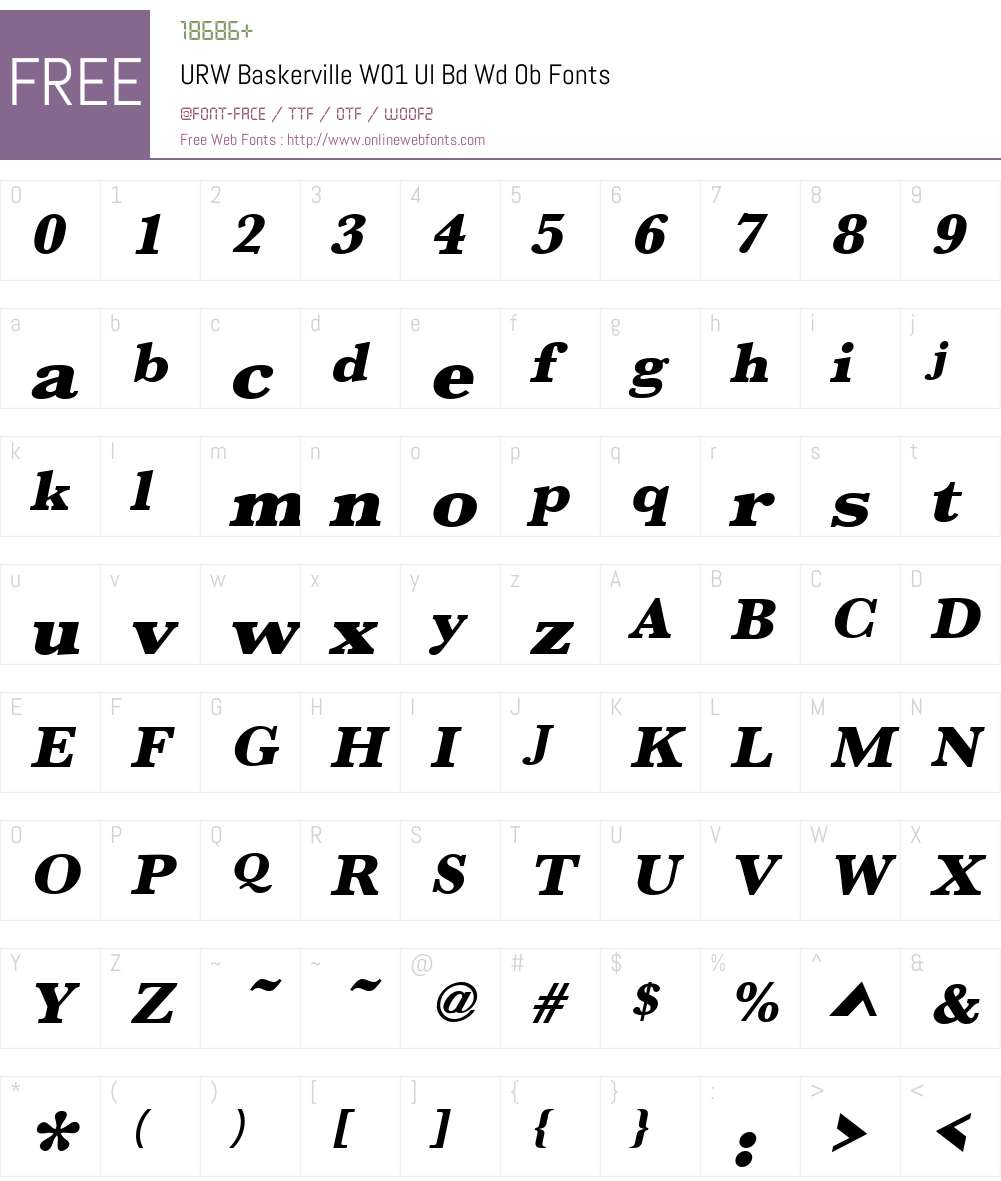 URWBaskervilleW01-UlBdWdOb Font Screenshots