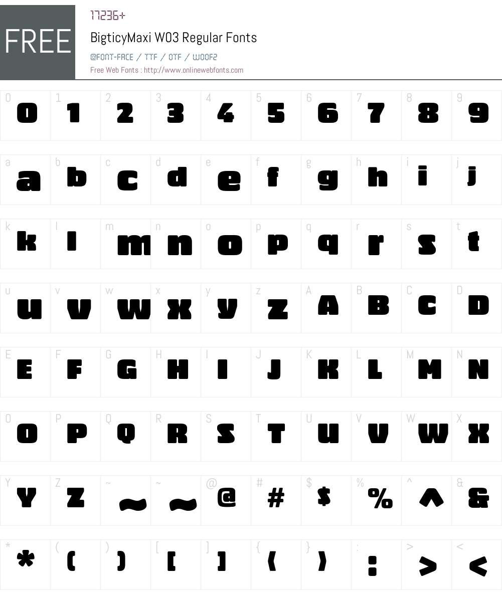 Bigticy Font Screenshots