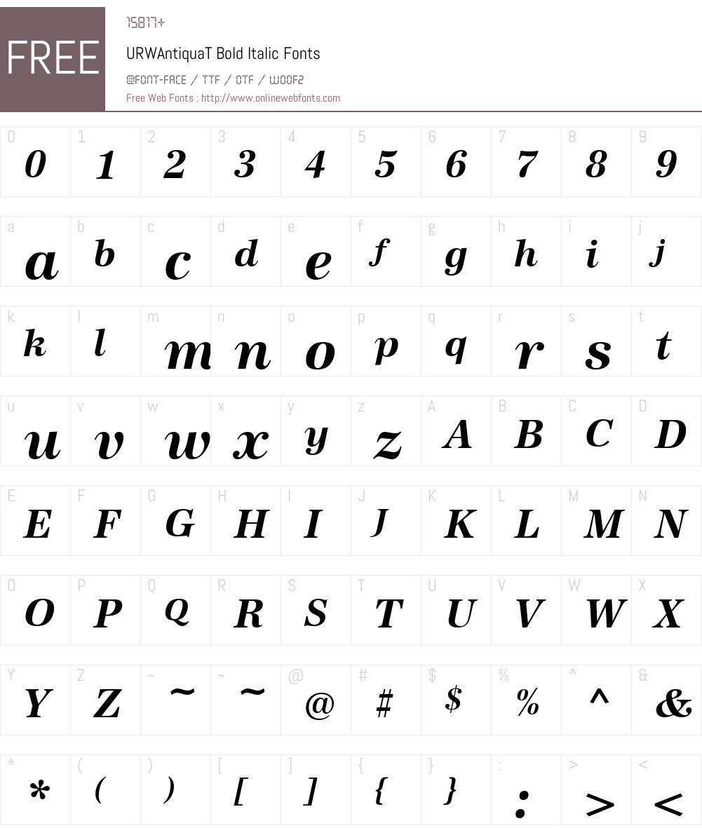 URWAntiquaT Font Screenshots