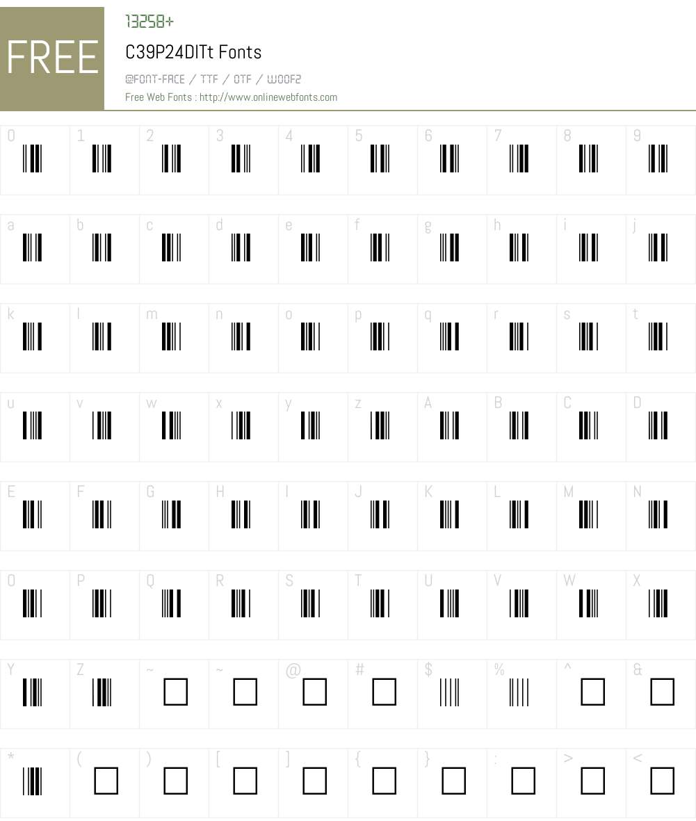 C39P24DlTt Font Screenshots