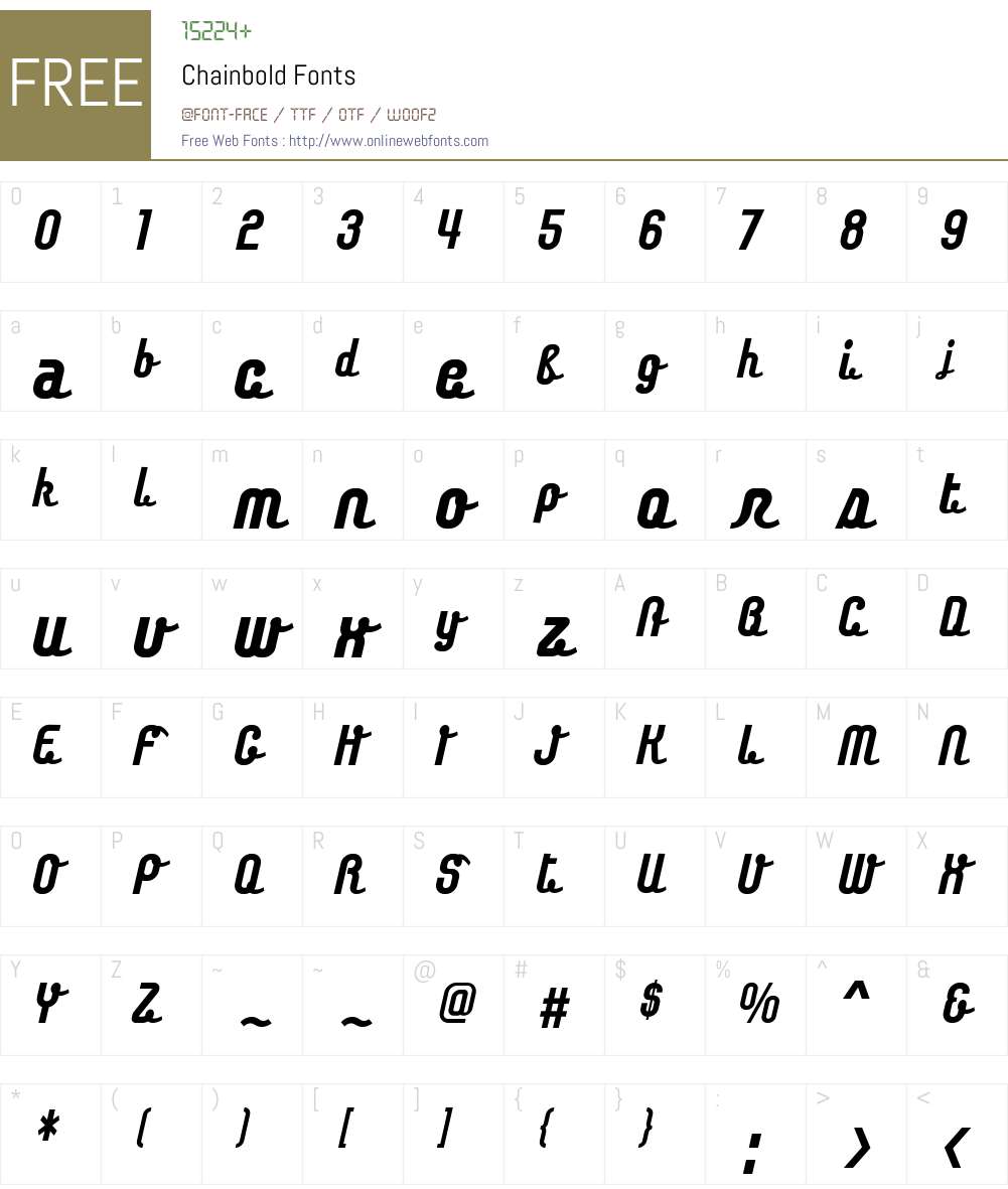 Chainbold Font Screenshots