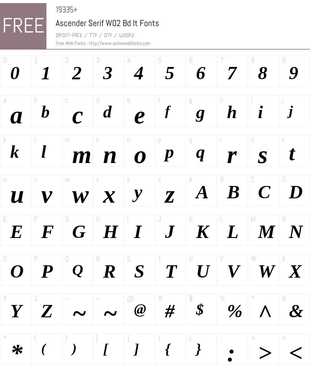 Ascender Serif Font Screenshots