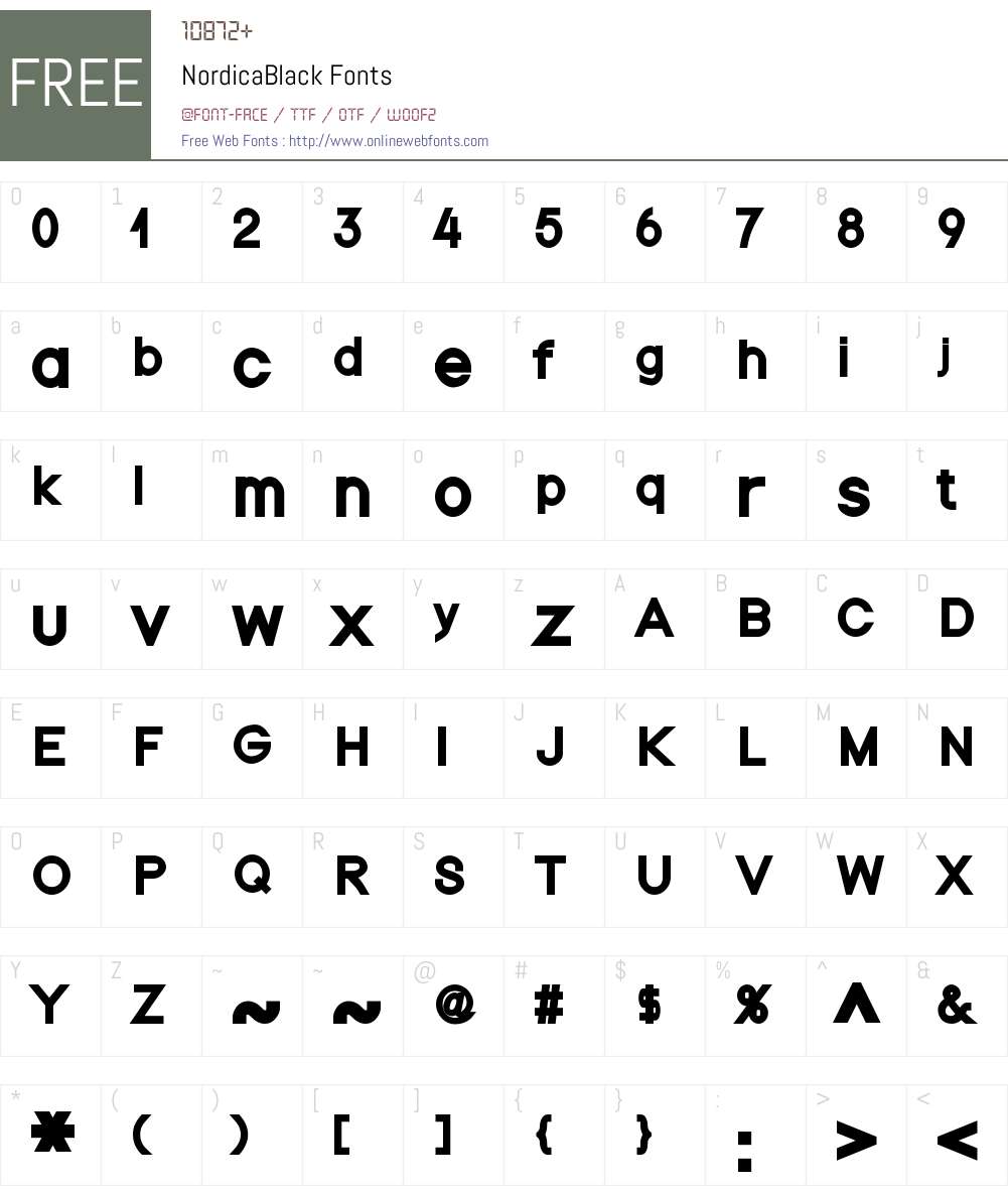 Nordica Font Screenshots