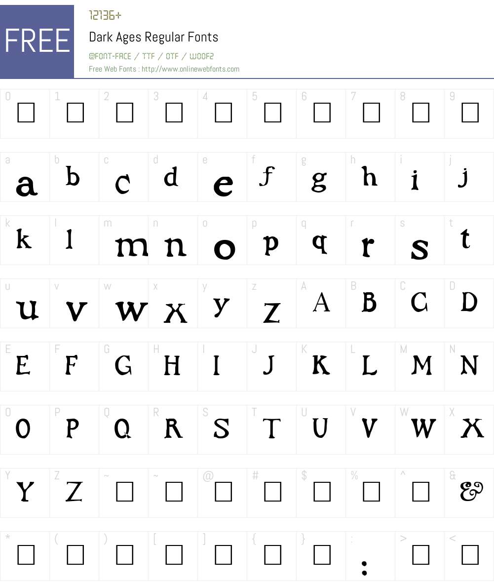 Dark Ages Font Screenshots
