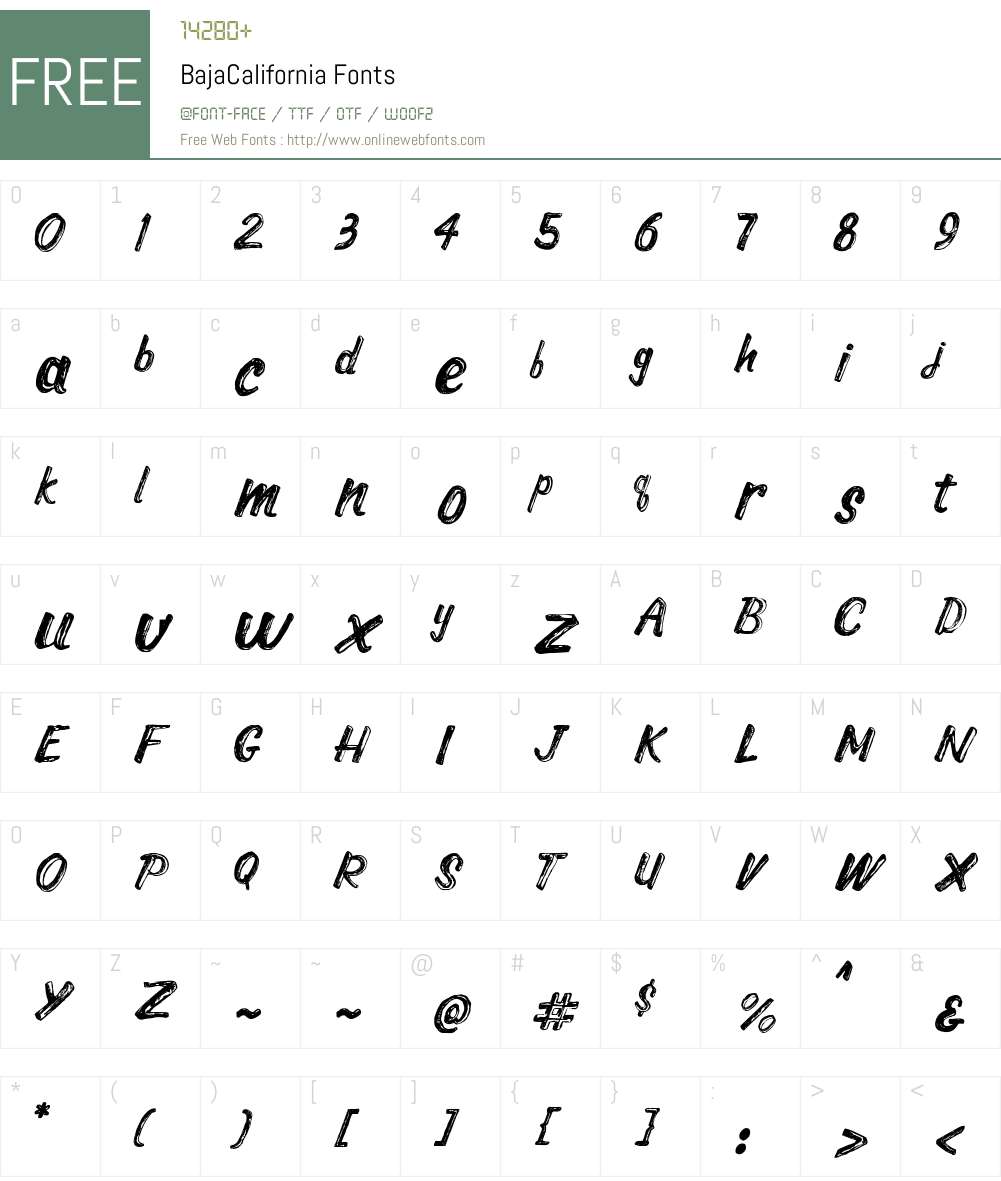 BajaCalifornia Font Screenshots