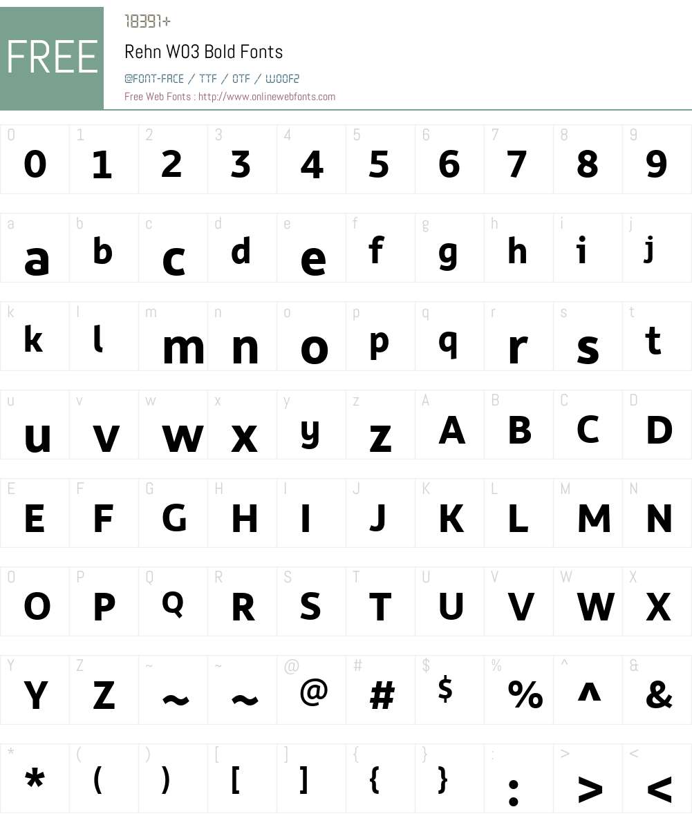 Rehn Font Screenshots