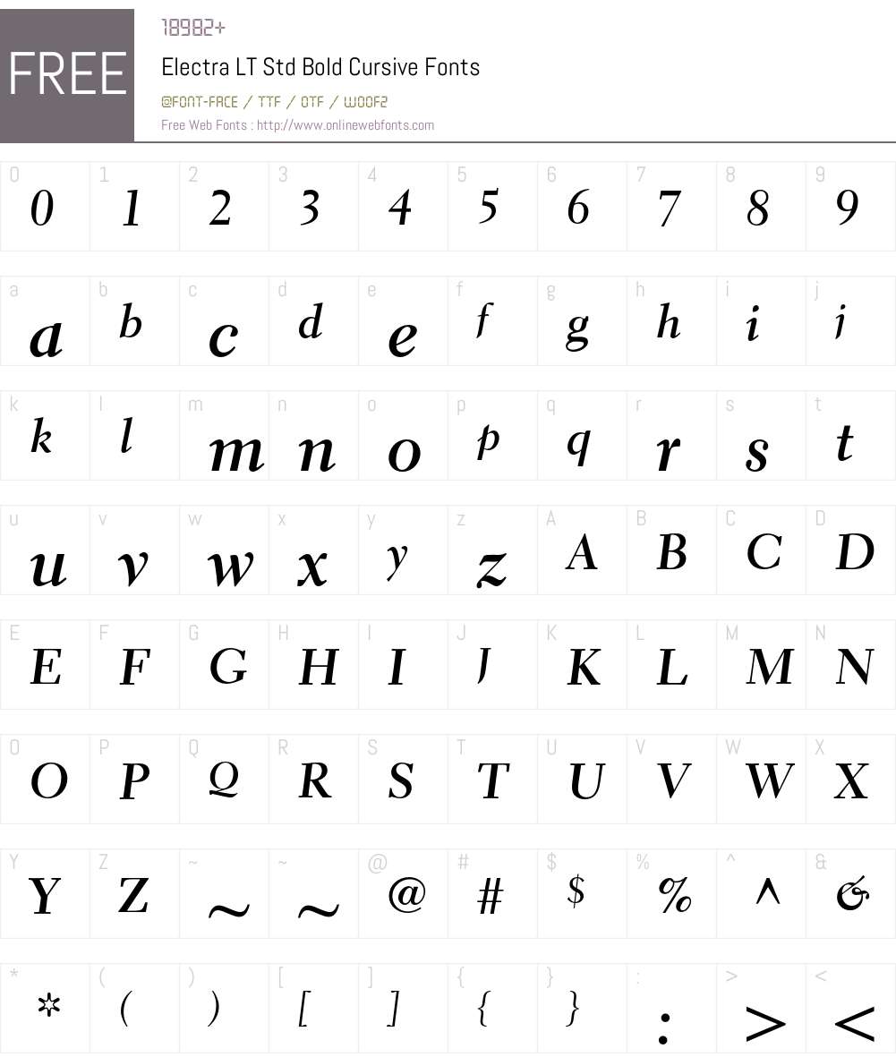 Electra LT Std Font Screenshots