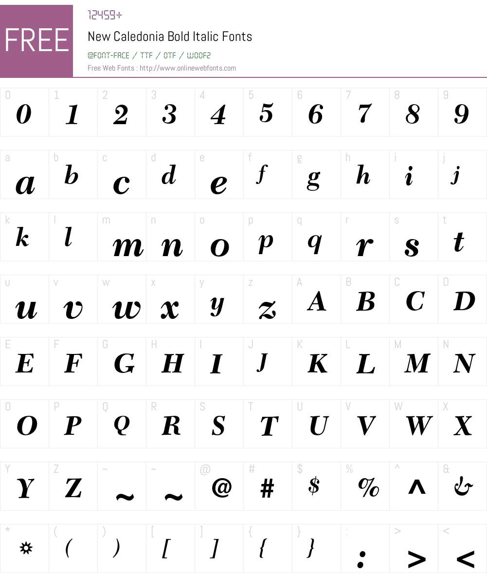 NewCaledonia Font Screenshots