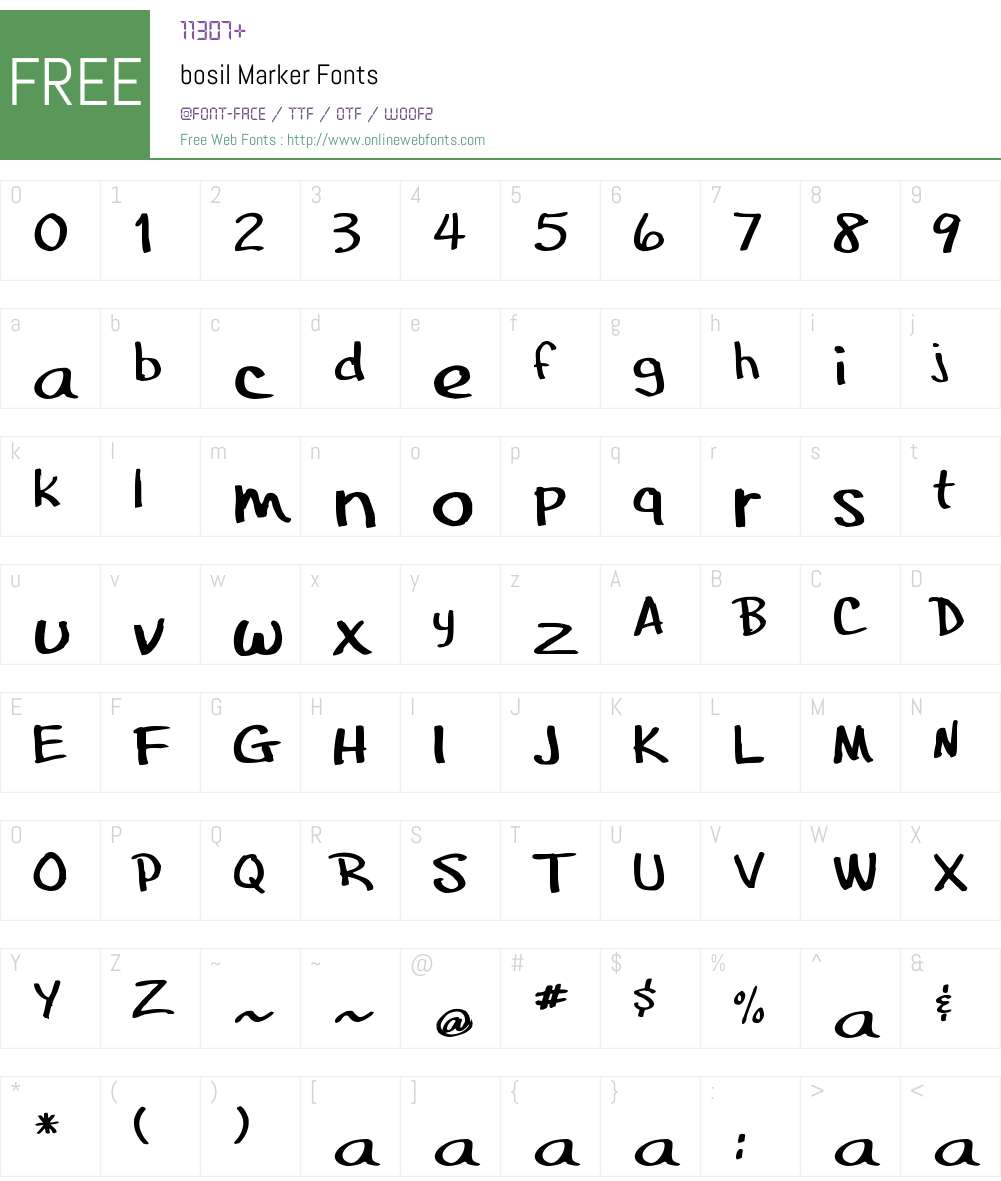 bosil Marker Font Screenshots