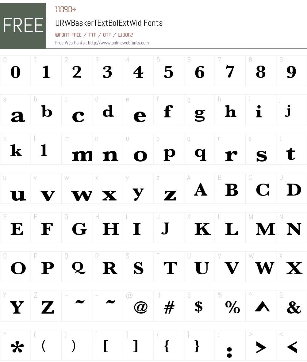 URWBaskerTExtBolExtWid Font Screenshots
