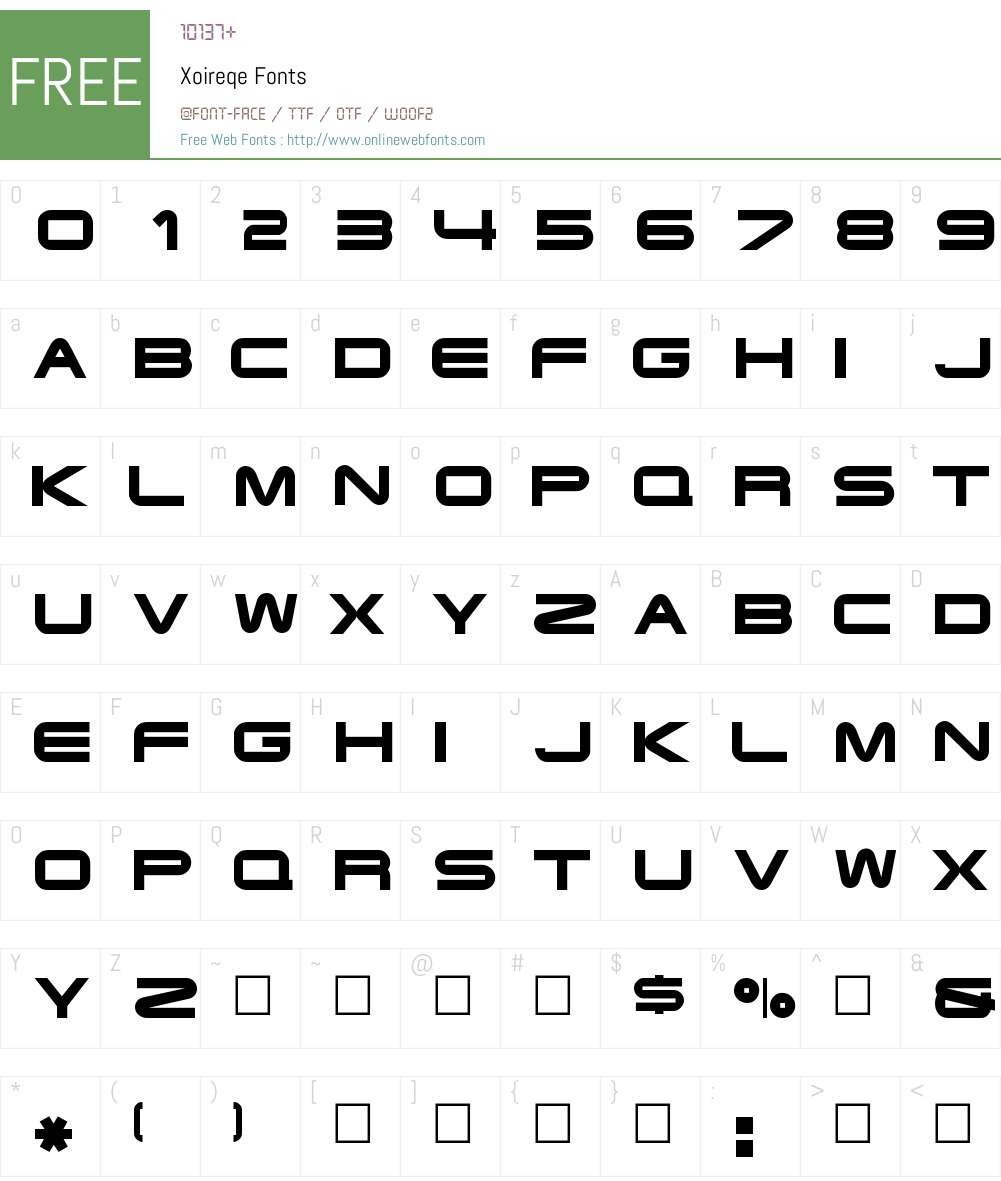 Xoireqe Font Screenshots