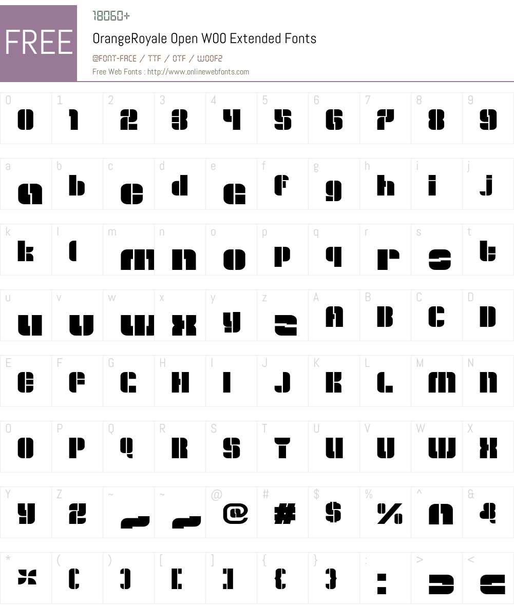 OrangeRoyaleOpenW00-Ext Font Screenshots