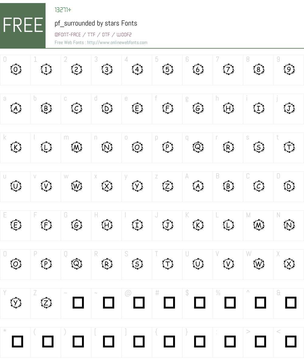 pf_surrounded by stars Font Screenshots