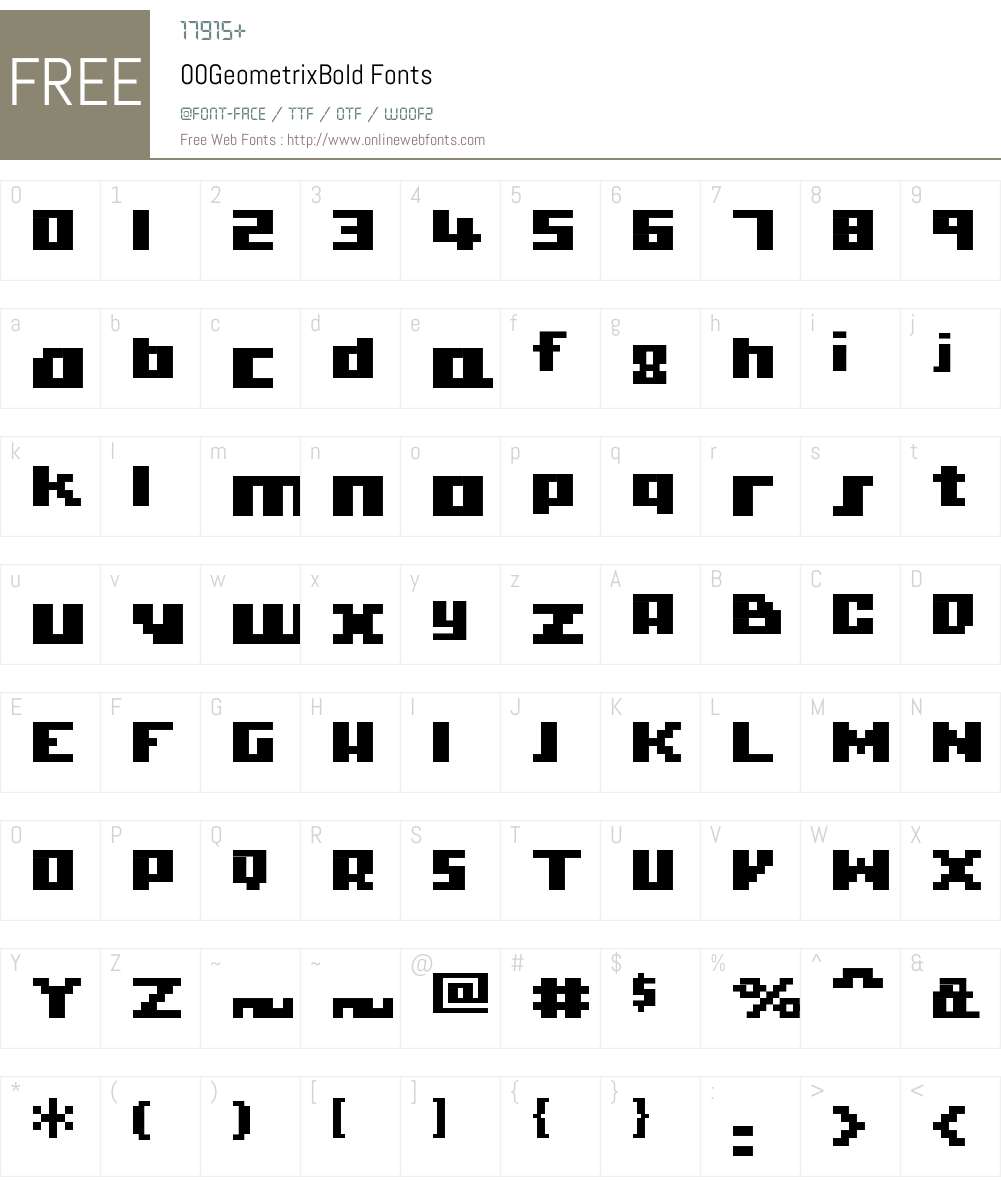 00Geometrix Font Screenshots
