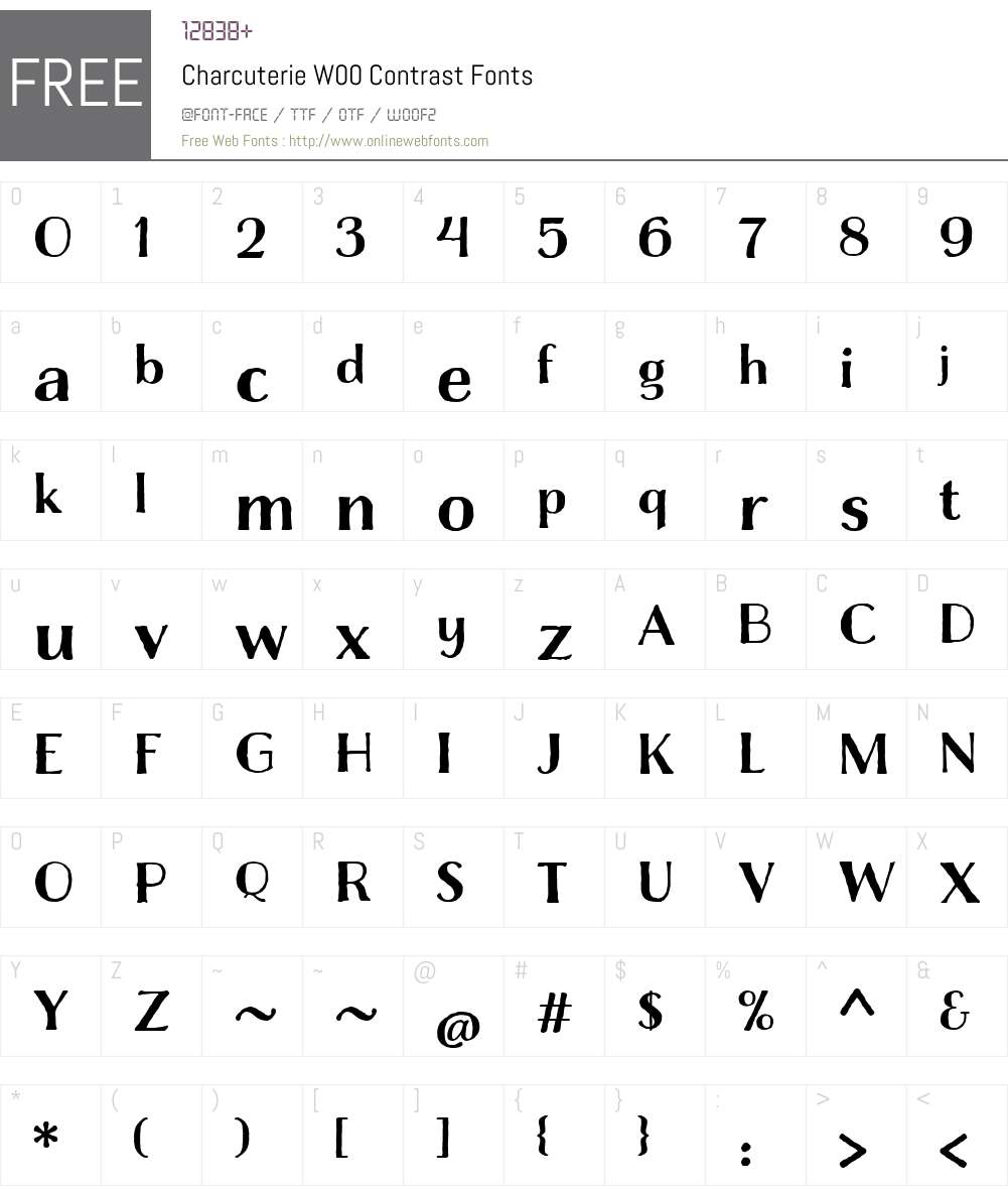 CharcuterieW00-Contrast Font Screenshots
