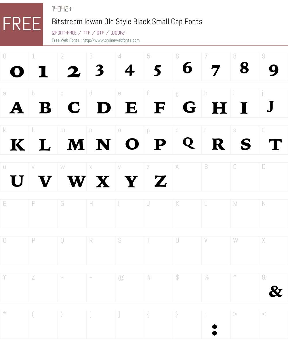 Bitstream Iowan Old Style Font Screenshots