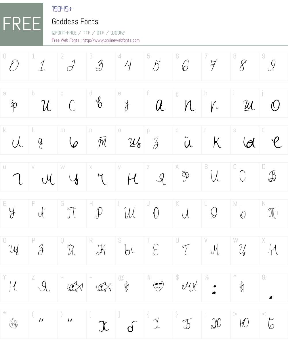Goddess Font Screenshots