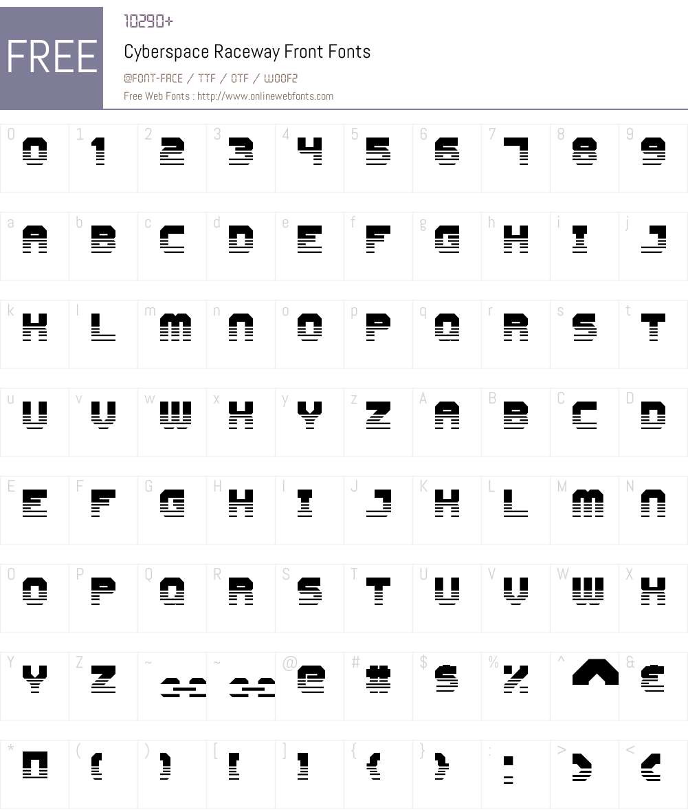 Cyberspace Raceway Front 1.00;February 14, 2018;FontCreator 11.0.0.2388
