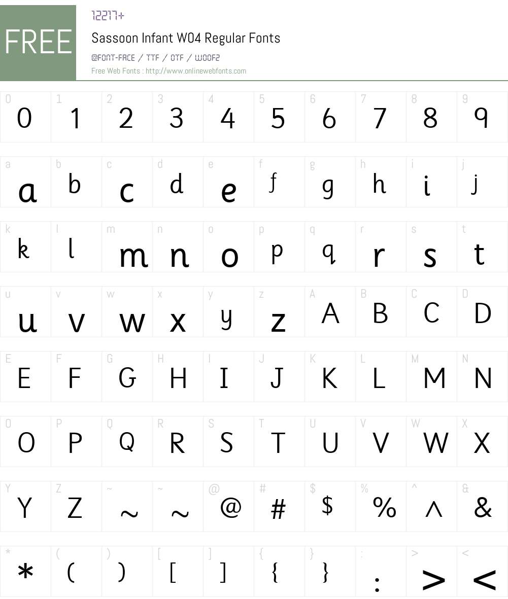 SassoonInfantW04-Regular Font Screenshots