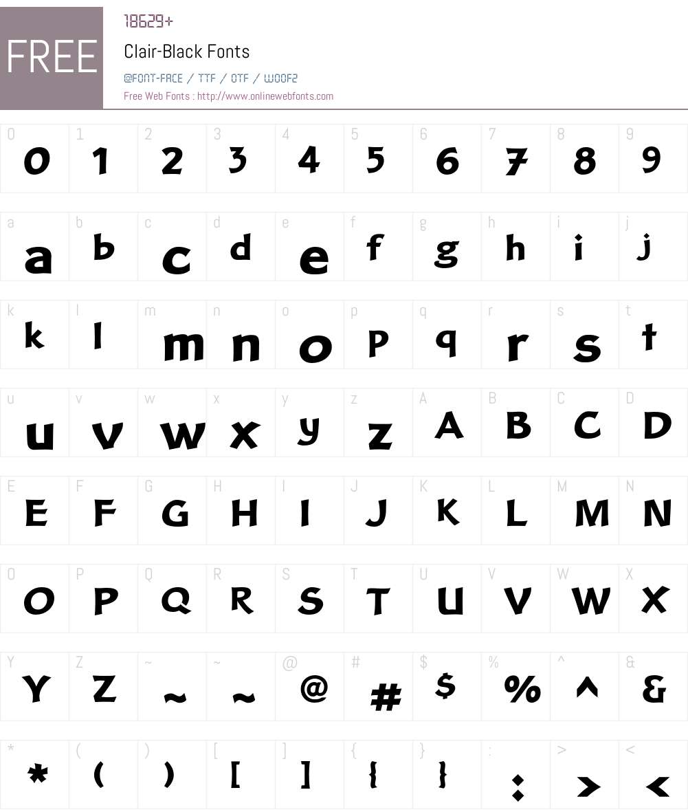 Clair Font Screenshots