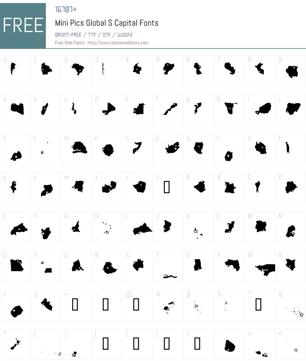 Mini Pics Font Screenshots