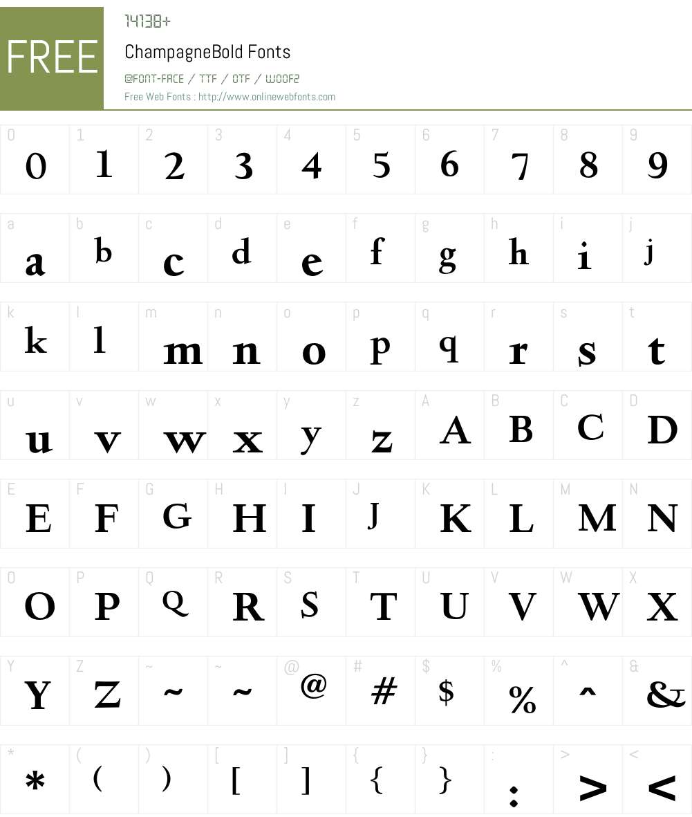 ChampagneBold Font Screenshots
