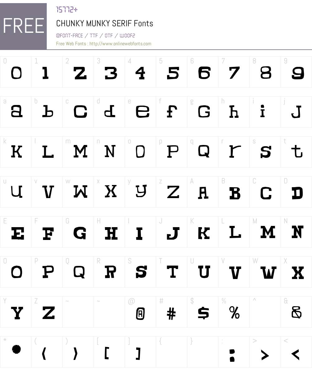 CHUNKY MUNKY Font Screenshots