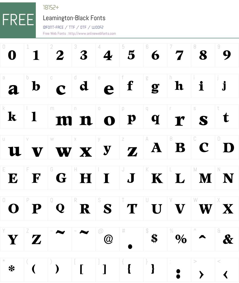 Leamington-Black Font Screenshots