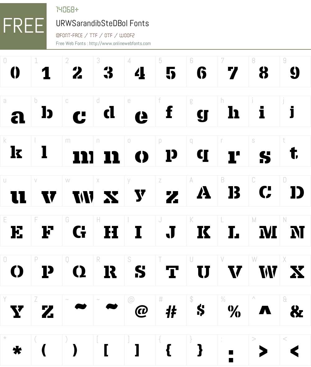 URWSarandibSteDBol Font Screenshots