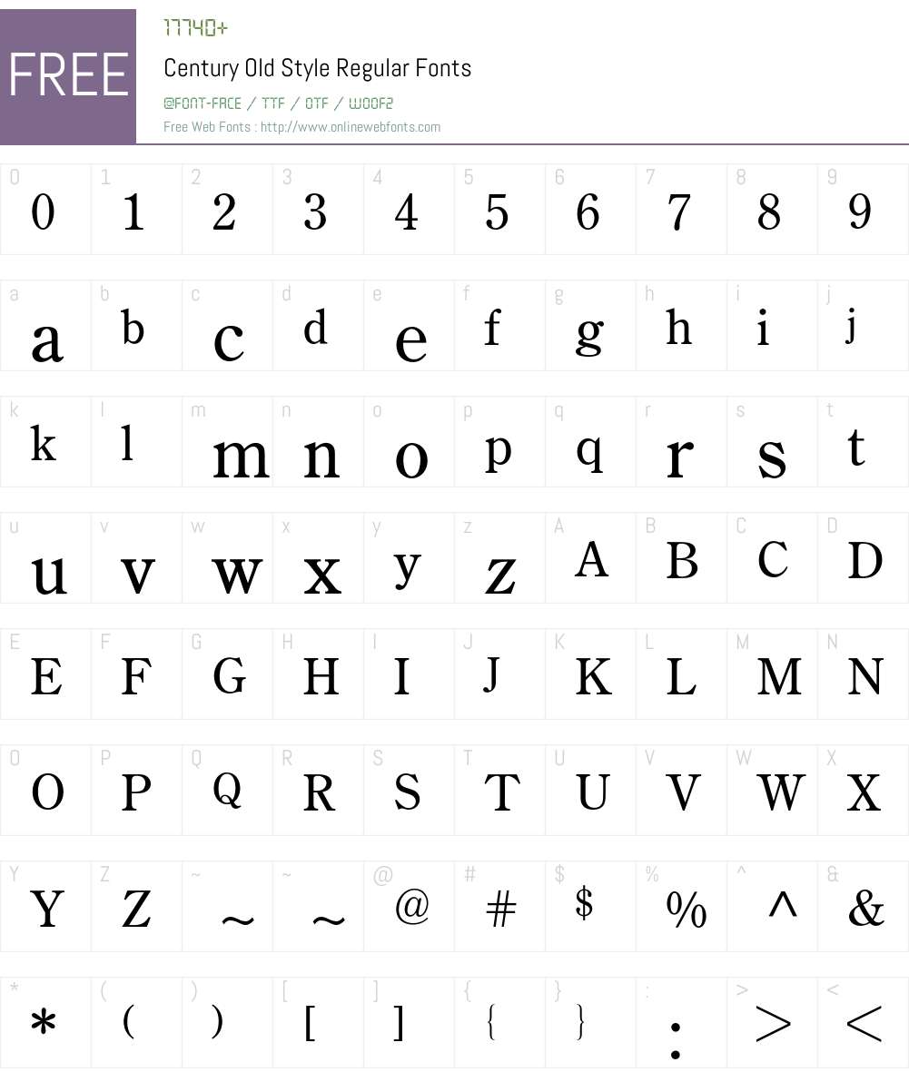 Century ATF Old Style BQ Font Screenshots