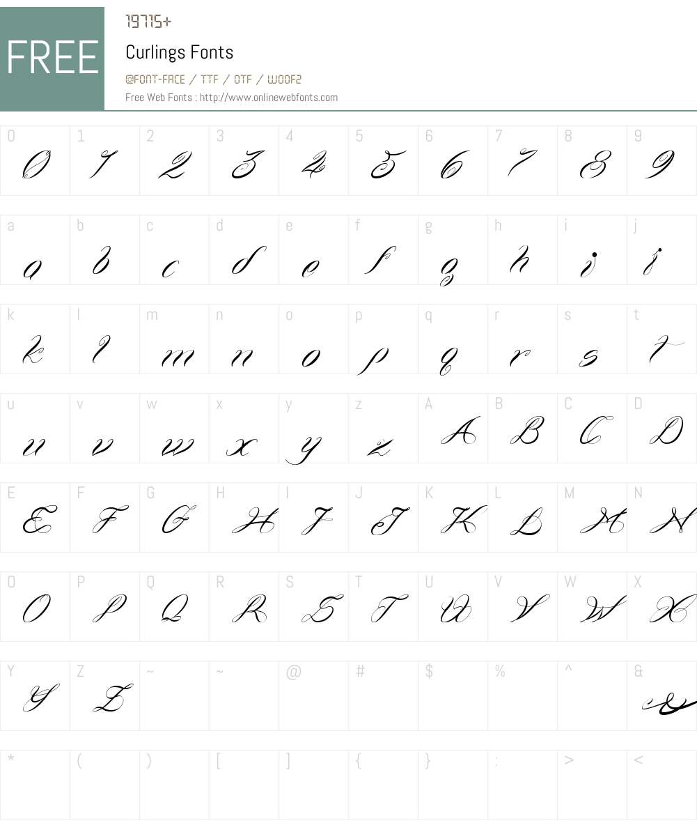 Curlings Font Screenshots