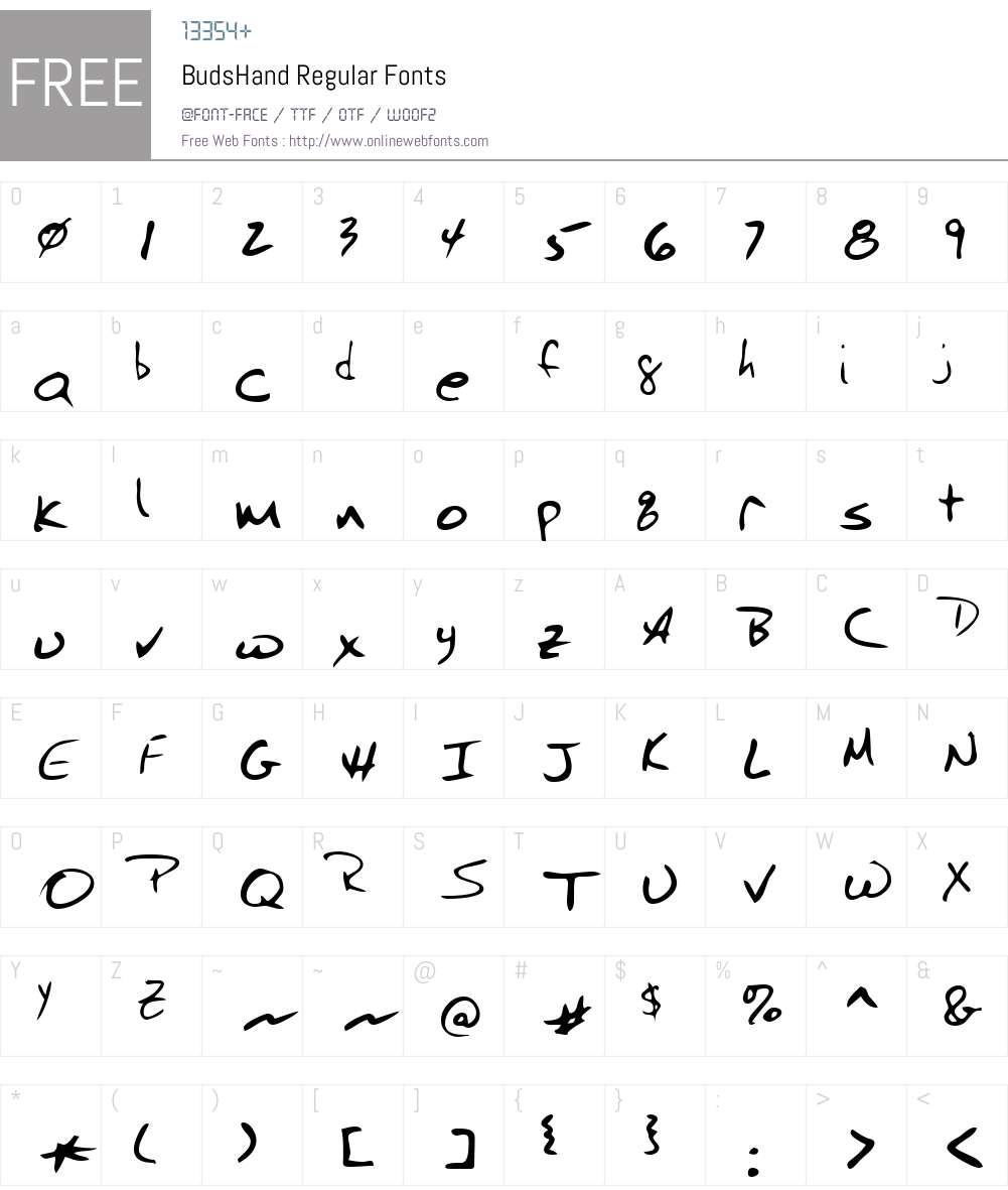 BudsHand Font Screenshots