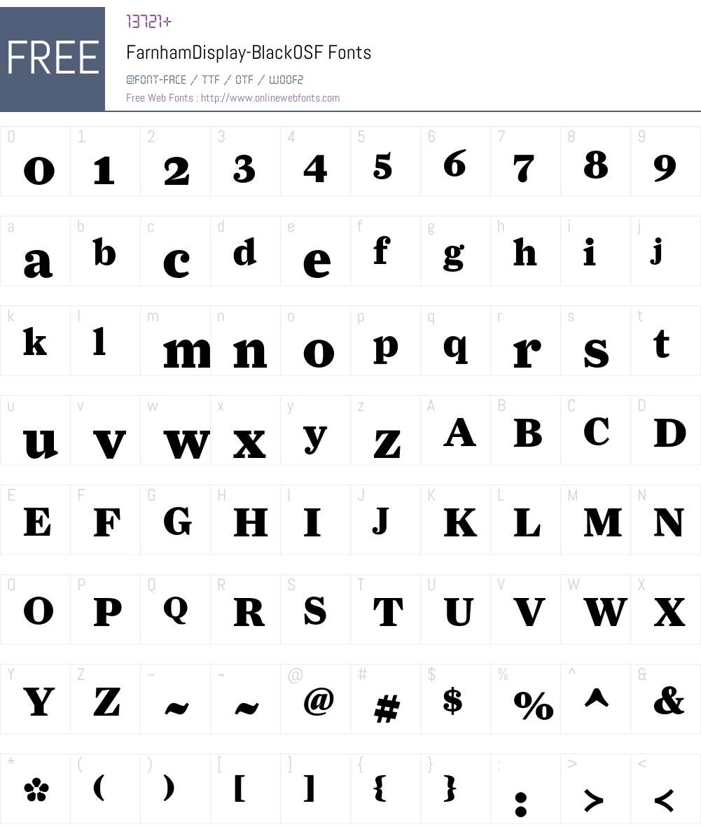 FarnhamDisplay-BlackOSF Font Screenshots