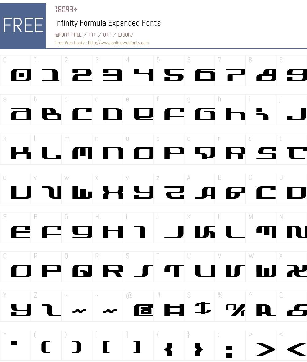 Infinity Formula Expanded Font Screenshots