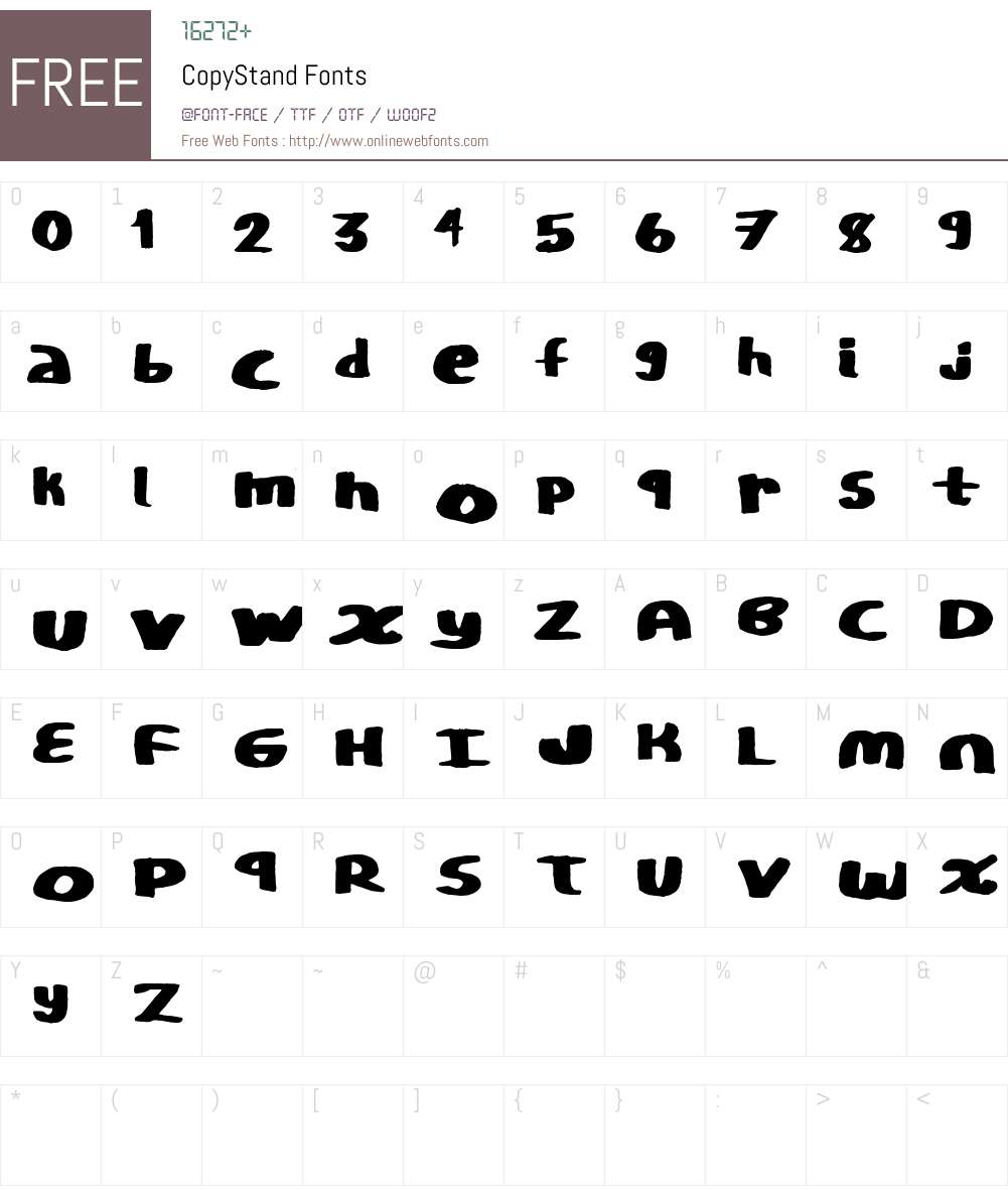 CopyStand Font Screenshots