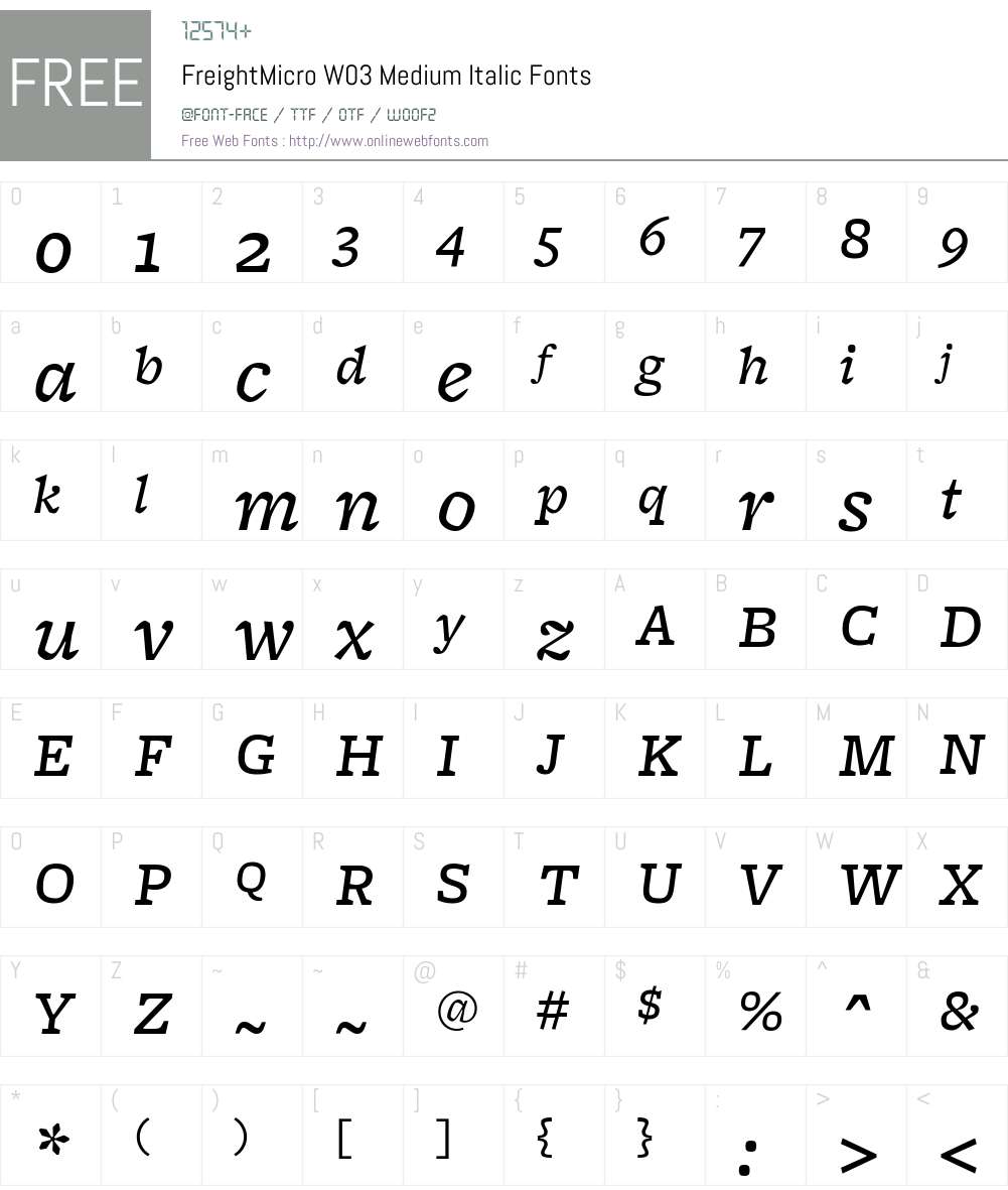 Freight Micro Pro Font Screenshots