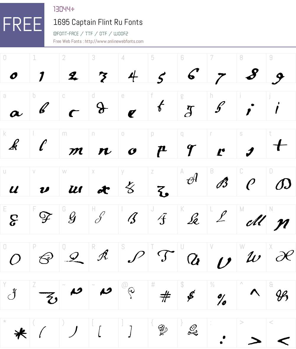 1695CaptainFlintRu Font Screenshots