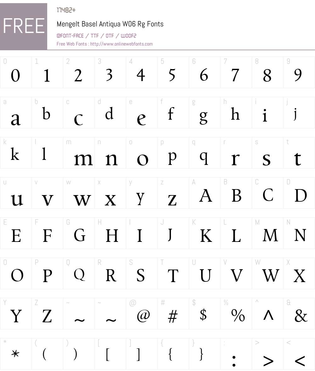 Mengelt Basel Antiqua Font Screenshots