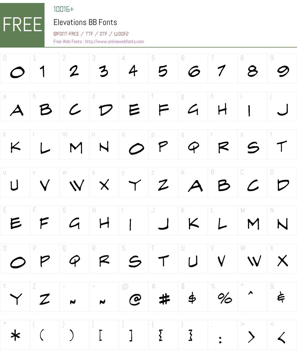 ElevationsBB Font Screenshots