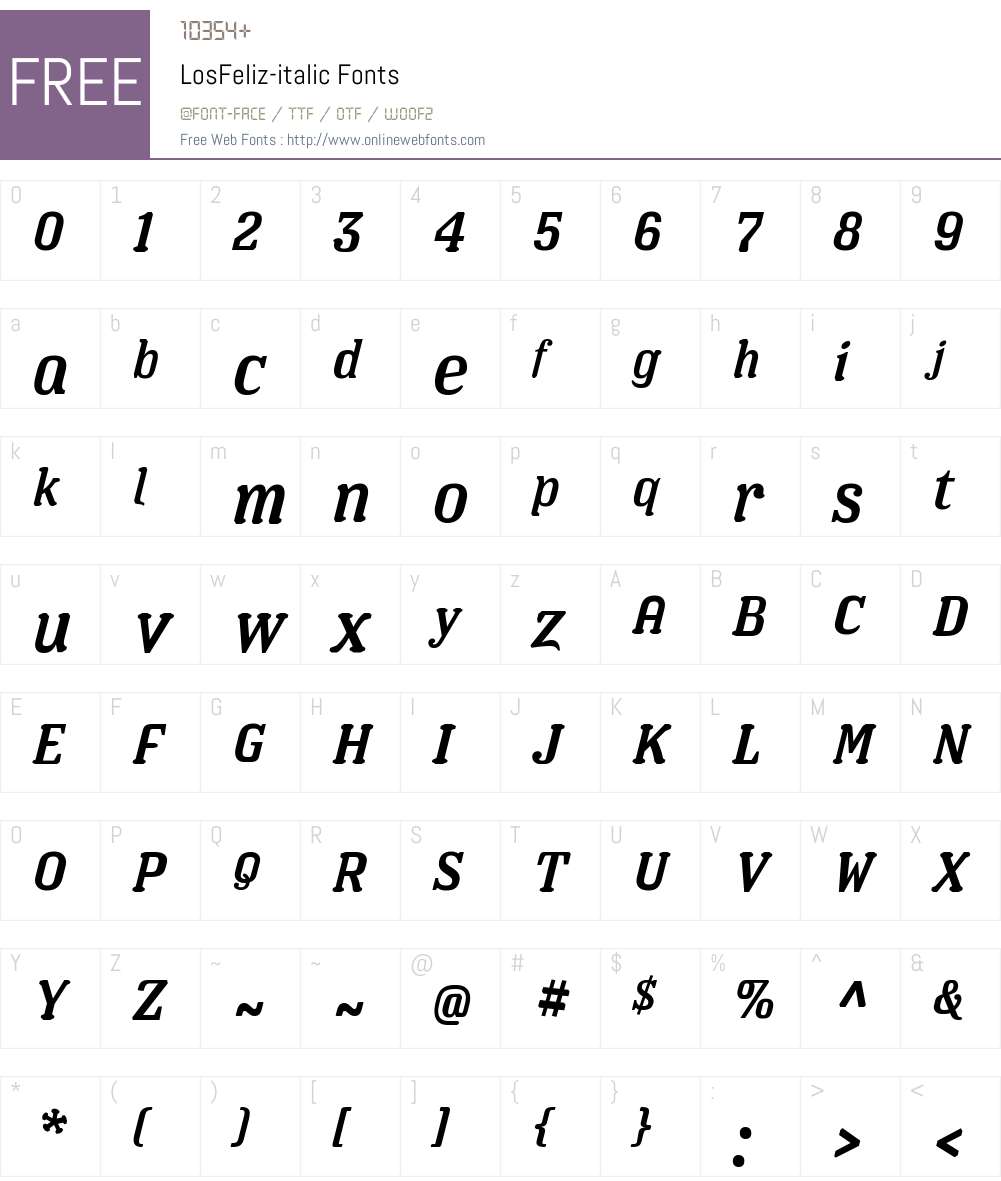 Los Feliz italic Font Screenshots