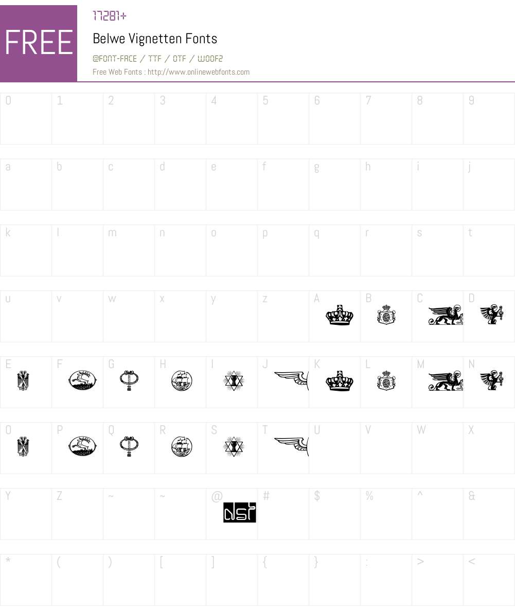 Belwe Vignetten Font Screenshots